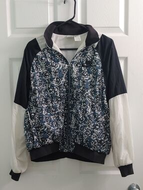 Vintage 90s Nike Jacket Women's Floral Full Zip Windbreaker Size L